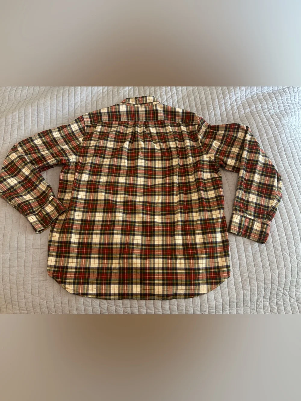 Jcrew men’s organic cotton plaid button-down shirt holiday Christmas tartan